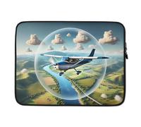 13" and 15" Laptop Sleeve | Lightweight and Waterproof | Neoprene Laptop Sleeve | Zipper Closure with Interior Lining | Photo Aviation Cessna 172 Sleeve | Laptop Sleeve, White/Dark Grey Heather, 15″,