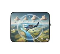 13" and 15" Laptop Sleeve | Lightweight and Waterproof | Neoprene Laptop Sleeve | Zipper Closure with Interior Lining | Photo Aviation Cessna 172 Sleeve | Laptop Sleeve, White/Dark Grey Heather, 13″,