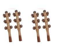 13 Bell ibasenice Instruments Hand Bell Sleigh Bells Jingler Bell Stick,Christmas Hand Jingle Bells Wooden Hand Sleigh Bells (4 pcs)