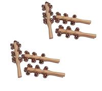 13 Bell Instruments Hand Bell Sleigh Bells Jingler Bell Stick,Christmas Hand Jingle Bells Wooden Hand Sleigh Bells(6 pcs)