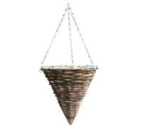 (13" Cone, 20) Elixir Gardens Rattan Natural Wicker Hanging Basket 11" - 16" | Round or Cone