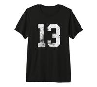 13 Cool Distressed Birthday Lucky Number Player 13th Premium T-Shirt