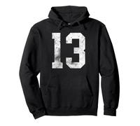 13 Cool Distressed Birthday Lucky Number Player 13th Pullover Hoodie