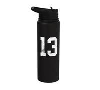 13 Cool Distressed Birthday Lucky Number Player 13th Stainless Steel Insulated Water Bottle