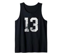 13 Cool Distressed Birthday Lucky Number Player 13th Tank Top