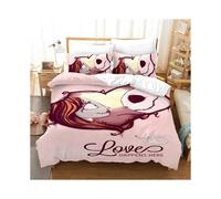 (13, Double) Nightmare on Christmas Eve Bedding Set Valentine's Day 3 Piece Pillowcase Comforter Set