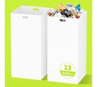 13 Gallon Disposable Trash Cans for Parties, 2 Pack Extra Large Portable Trash Can White Pop Up Trash Cans Bin, Recycle Collapsible Garbage Can Bins for Party Kitchen Camping Trash Can