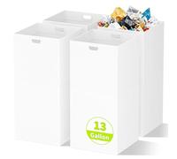 13 Gallon Disposable Trash Cans for Parties, 4 Pack Extra Large Portable Trash Can White Pop Up Trash Cans Bin, Recycle Collapsible Garbage Can Bins for Party Kitchen Camping Trash Can