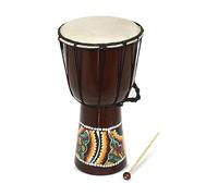 13" Hand Carved Wooden Djembe Drum with Beater