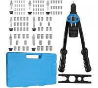 13” Hand Rivet Gun Set, Pneumatic Rivet Nut Tool Kit with 7PCS Metric Mandrels and 110PCS Rivet Nuts from M3 to M12
