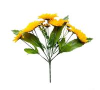 13 Head Artificial Sunflower Bouquet with Real Touch for Wedding Party Home Decor, Yellow Silk and Plastic Fake Flowers