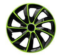 13" Hub Caps Wheel Covers Trims Set 4 PCS Car Wash Safe Black & Green Universal