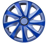 13" Hubcaps Wheel Covers Trims Car Silver & Blue 4 PCS Set ABS Durable Universal