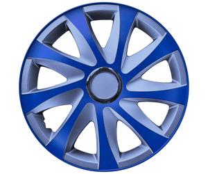13" Hubcaps Wheel Covers Trims Car Silver & Blue 4 PCS Set ABS Durable Universal