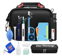 13-in-1 Fiber Optic Cleaning Kit with 400x Fiber Optic Microscope, Suitable for SC/FC/ST/LC Interfaces, MPO/MTP SC 2.5mm LC 1.25mm One-Click Cleaning Pen, Fiber Wiping Clip Cleaning Tool Kit