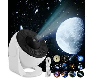13 in 1 Galaxy Projector, Star Projector with 13 Film Discs Silent Compact Planetarium Night Light Projector, Adjustable Focus/Moon/Celestial Projector Lampe for Kids Bedroom Party Decor