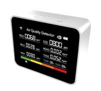 13-in-1 Indoor Air Quality with HCHO Formaldehyde & TVOC Gas Tester, PM2.5 PM10 Detector, 2.8" Display, For App Control, 2000mAh Battery for Home Office(White)