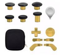 13 in 1 Metal Thumbsticks for Xbox Elite Controller Series 2 Accessories with 6 Joysticks, 4 Paddles, 2 D-Pads, 1 Adjustment Tool (Gold)