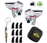 13 in 1 Mobile Gaming Controller Compatible with PUBG Mobile/Fortnite Mobile/Call of Duty Mobile, Mobile Game L1R1 Trigger Shooter for iPhone and Android Phone (White)