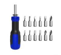 13-in-1 Ratcheting Screwdriver Set With Chromium Vanadium Bits, Ergonomic Buffer Grip Handle For Home Bike Computer Repair, Compact Storage Tool Kit In Red Color For Diy Projects(Blue)