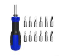 13-in-1 Ratcheting Screwdriver Set With For Crv Bits, Ergonomic Handle For Home, Bike And Computer Repair, Red(Blue)