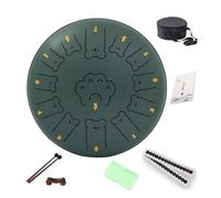 13 Inch 13 Tone Rain Drum the Sound Quality is Stable and Suitable for Music Enlightenment Steel Tongue Drum Small and Easy to Carry Chakra Drum(Green B)