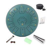 13 Inch 13 Tone Rain Drum the Sound Quality is Stable and Suitable for Music Enlightenment Steel Tongue Drum Small and Easy to Carry Chakra Drum(Green D)