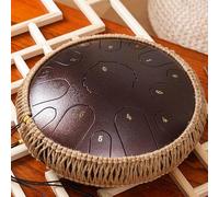 13 Inch 15 Notes Tongue Drum, D Key & Rust-Proof Hand Drum Percussion, Tone Hand Pan Percussion Musical Instrument with Drumsticks and 4 Finger Cots, for Meditation, Entertainment, Mind Healing