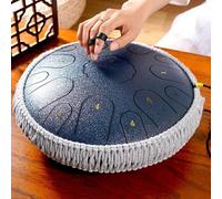 13 Inch 15 Notes Tongue Drum, D Key & Rust-Proof Hand Drum Percussion, Tone Hand Pan Percussion Musical Instrument with Drumsticks and 4 Finger Cots, for Meditation, Entertainment, Mind Healing