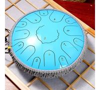 13 Inch 15 Notes Tongue Drum, D Key & Rust-Proof Hand Drum Percussion, Tone Hand Pan Percussion Musical Instrument with Drumsticks and 4 Finger Cots, for Meditation, Entertainment, Mind Healing