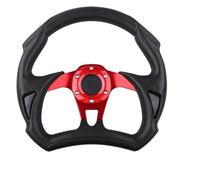 13 Inch (320mm) Universal Racing Steering Wheel - Black PU Leather & Aluminum Sport Design, Non-Slip Grip, with Horn Button - Fits Drift, Classic & Custom Cars(Red)