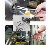 13-inch Disconnect Extended Reach Electrical Curved Pliers for Repair Interior Trim Anti-slip - High-carbon Steel Automotive Handles Double-joint Nose(A)