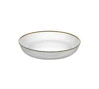 13 Inch Extra Large Glass Fruit Bowl, Simple Home Glass Charger Plates, Elegant Home Glass Color Fruit Bowl Salad Bowl, Modern Design Glass Plate Tabletop Lead Free Glass Fruit Plate (Transparent)