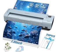 13 Inch Laminator Machine，A3/A4 Laminators with 20 Laminating Sheets, No Jam Hot&Cold ABS Tech, 10-in-1 Built-in Paper Trimmer&Cutter for Home(Photos) Office(Like 11x17 Letter&Legal) School Business
