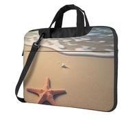 13 Inch Laptop Shoulder Bag For Men Women,Waterproof Briefcase Messenger Bag 3d Beautiful Starfish On Beach Sand Laptop Sleeve Bag W/Strap Handle