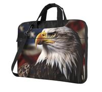 13 Inch Laptop Shoulder Bag For Men Women,Waterproof Briefcase Messenger Bag Bald Eagle Us Flag Pictures Laptop Sleeve Bag W/Strap Handle
