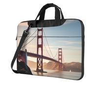 13 Inch Laptop Shoulder Bag For Men Women,Waterproof Briefcase Messenger Bag Golden Gate Bridge Laptop Sleeve Bag W/Strap Handle