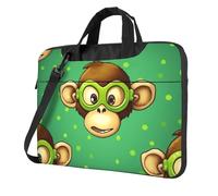 13 Inch Laptop Shoulder Bag For Men Women,Waterproof Briefcase Messenger Bag Green Clever Monkey Laptop Sleeve Bag W/Strap Handle