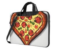 13 Inch Laptop Shoulder Bag For Men Women,Waterproof Briefcase Messenger Bag I Love Pizza Heart Laptop Sleeve Bag W/Strap Handle
