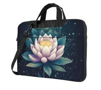 13 Inch Laptop Shoulder Bag For Men Women,Waterproof Briefcase Messenger Bag Magic Lotus Floral Laptop Sleeve Bag W/Strap Handle