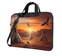 13 Inch Laptop Shoulder Bag For Men Women,Waterproof Briefcase Messenger Bag Native American Tribes Laptop Sleeve Bag W/Strap Handle