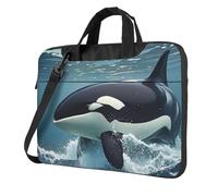 13 Inch Laptop Shoulder Bag For Men Women,Waterproof Briefcase Messenger Bag Orca Killer Whale Laptop Sleeve Bag W/Strap Handle