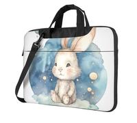 13 Inch Laptop Shoulder Bag For Men Women,Waterproof Briefcase Messenger Bag Painted Rabbit Laptop Sleeve Bag W/Strap Handle