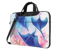 13 Inch Laptop Shoulder Bag For Men Women,Waterproof Briefcase Messenger Bag Sea Animals Stingrays Laptop Sleeve Bag W/Strap Handle