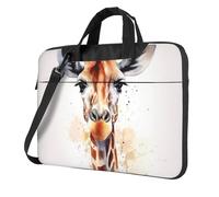 13 Inch Laptop Shoulder Bag For Men Women,Waterproof Briefcase Messenger Bag Stylish Animal Watercolor Giraffe Laptop Sleeve Bag W/Strap Handle