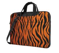13 Inch Laptop Shoulder Bag For Men Women,Waterproof Briefcase Messenger Bag Tiger Stripes Orange Laptop Sleeve Bag W/Strap Handle
