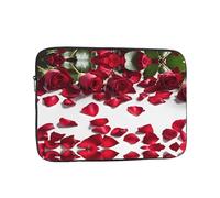 13 Inch Laptop Sleeve, Soft Protective Case With Red Rose Petals Print,Slim Lightweight Bag Specially Compatible With 13 Inch Macbook, Fits Some Pc Notebook
