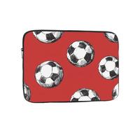 13 Inch Laptop Sleeve Water-resistant Laptop Case Compatible with 12-13" MacBook Chromebook, Red Background Sketch Football