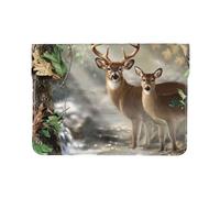 13-inch Leather Laptop Sleeve, Camouflage Deer Print Slim Shockproof Insertion Design Laptop Case for Office, School, Travel