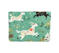13-inch Leather Laptop Sleeve, Goat Frolic Print Slim Shockproof Insertion Design Laptop Case for Office, School, Travel